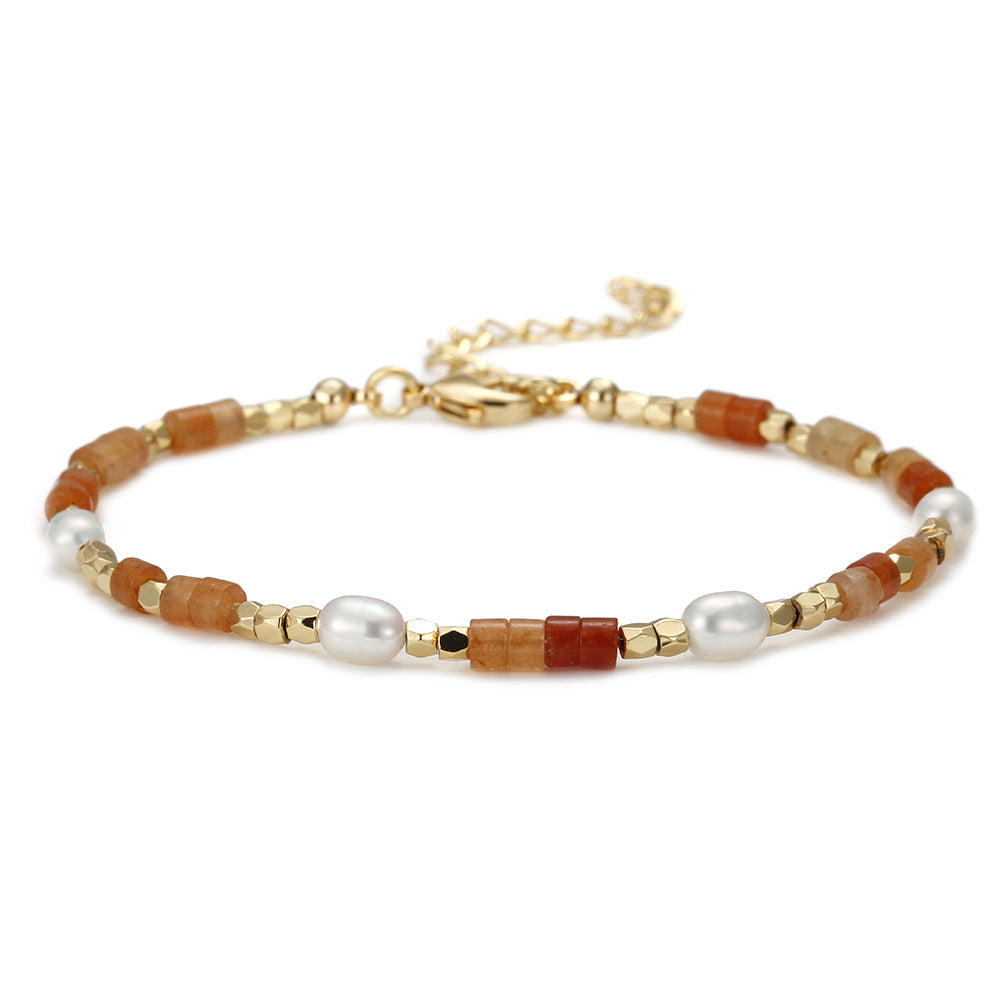 Wholesale Colored Stacked Natural Stone Bracelet